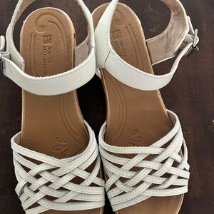 White Mountain Women's Braided White Sandals